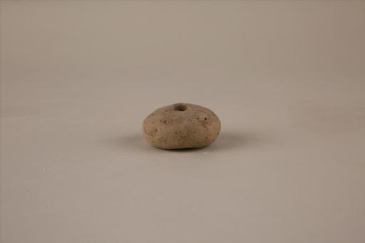 新石器时代大溪文化算珠形中穿夹细砂红褐陶纺轮