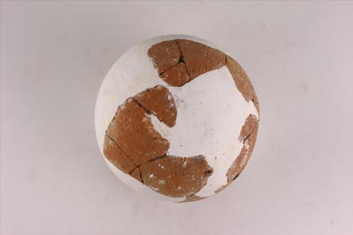 新石器时代大溪文化侈口鼓腹圜底绳纹夹蚌红陶釜