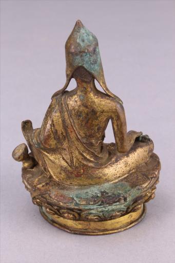 清红铜鎏金印度祖师像 