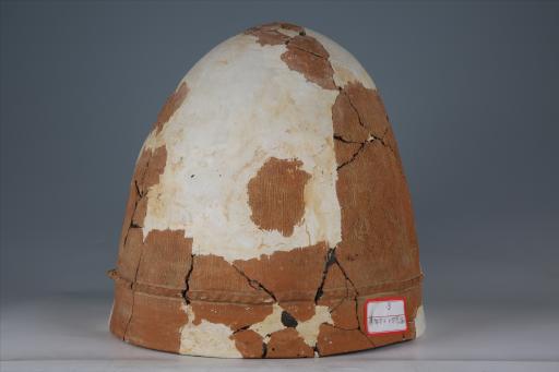 商敞口斜腹尖底附加堆纹绳纹夹砂红陶缸