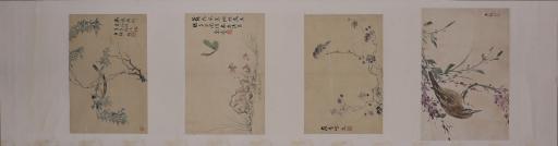 中华民国兰台等设色花鸟小品图轴