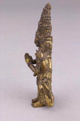 清黄铜鎏金十一面观音