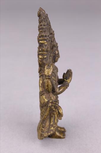 清黄铜鎏金十一面观音