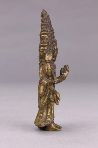 清黄铜鎏金十一面观音