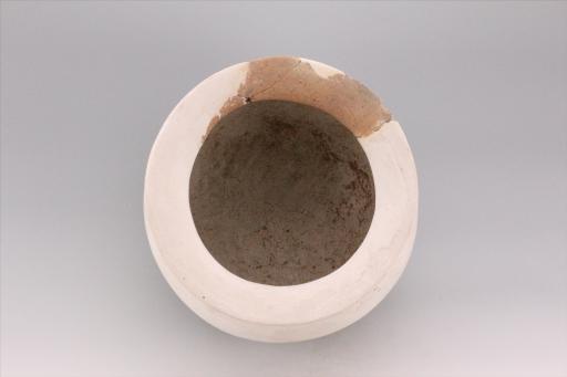 新石器时代城背溪文化鼓腹圜底绳纹夹砂褐陶釜