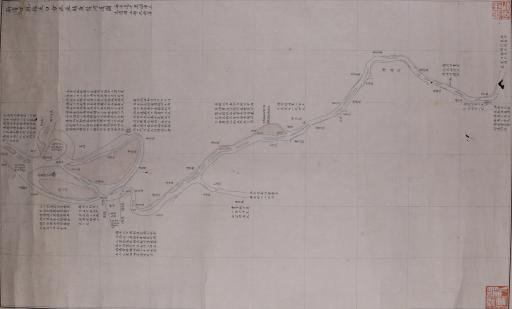 清周懋琦绘新溃口与藕池口分流并鲇鱼须河道图轴