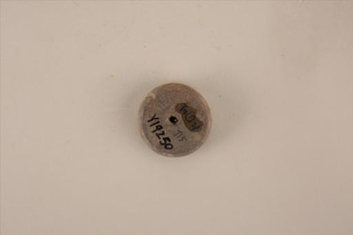 东汉算珠形中穿泥质灰褐陶纺轮