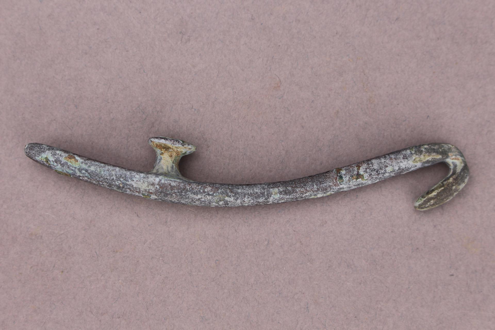 汉蛇首状铜带钩