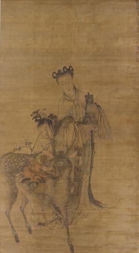 清雍正七年黄慎绢本设色仙女图轴