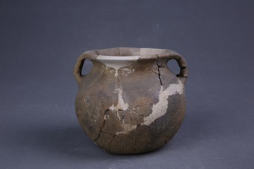 战国时期双耳绳纹陶罐