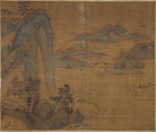 清逸老绢本设色山水人物图册页