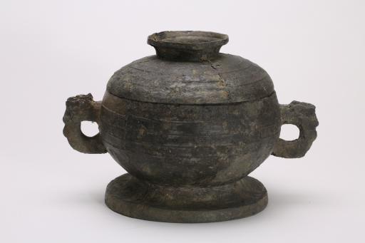 东周兽耳弦纹锡簋