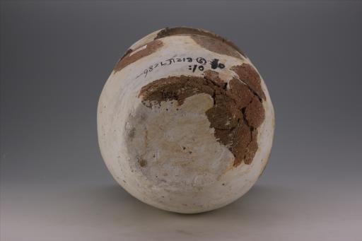 商深腹斜绳纹夹砂黄褐陶罐