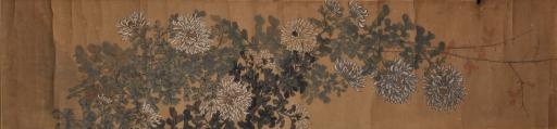 清孟秉钧仿北宋徐崇嗣设色菊花图条屏