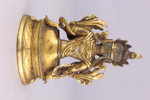 清黄铜鎏金白度母