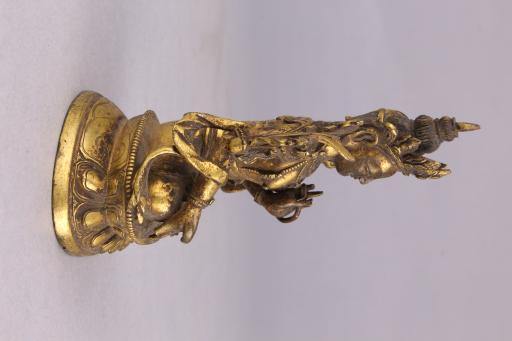 清黄铜鎏金白度母