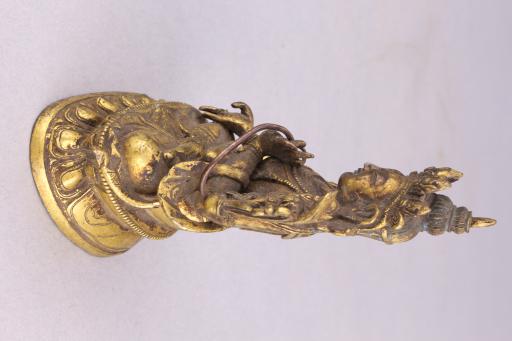 清黄铜鎏金白度母