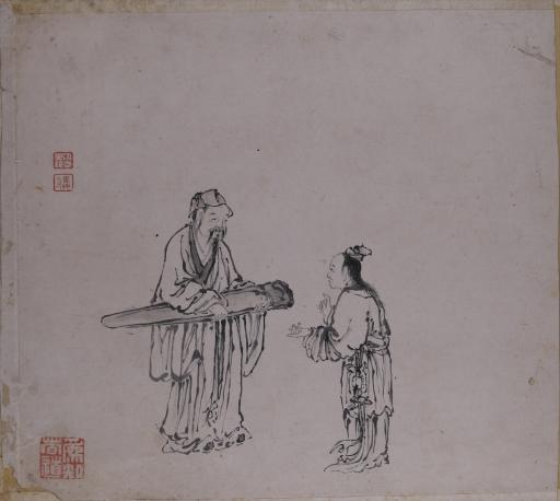 清陶芬水墨写意人物故事图册页