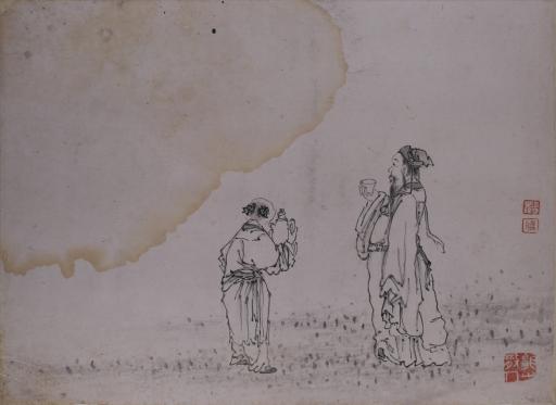 清陶芬水墨写意人物故事图册页