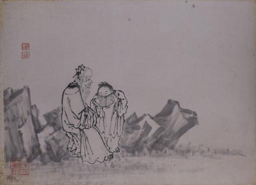 清陶芬水墨写意人物故事图册页