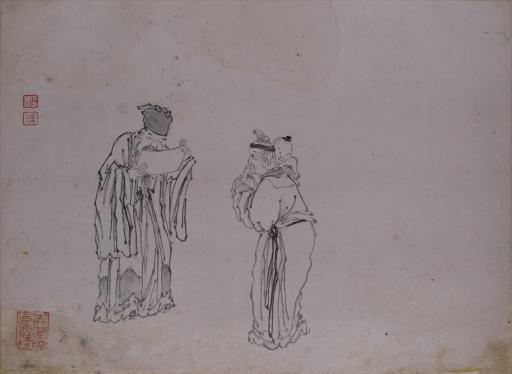 清陶芬水墨写意人物故事图册页