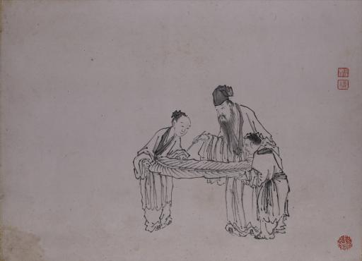 清陶芬水墨写意人物故事图册页