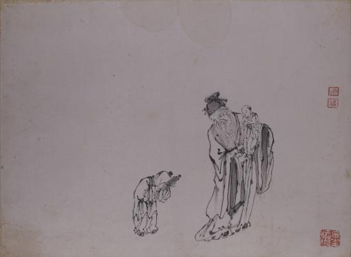 清陶芬水墨写意人物故事图册页