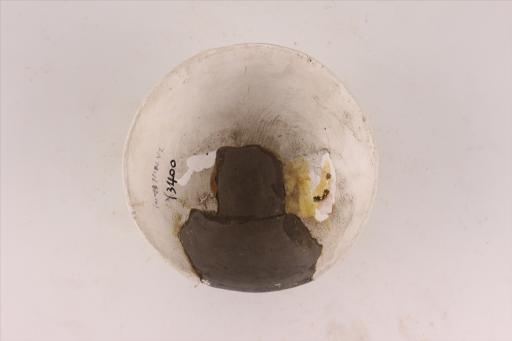 新石器时代屈家岭文化侈口弧腹圈足X形刻划符号泥质黑陶碗