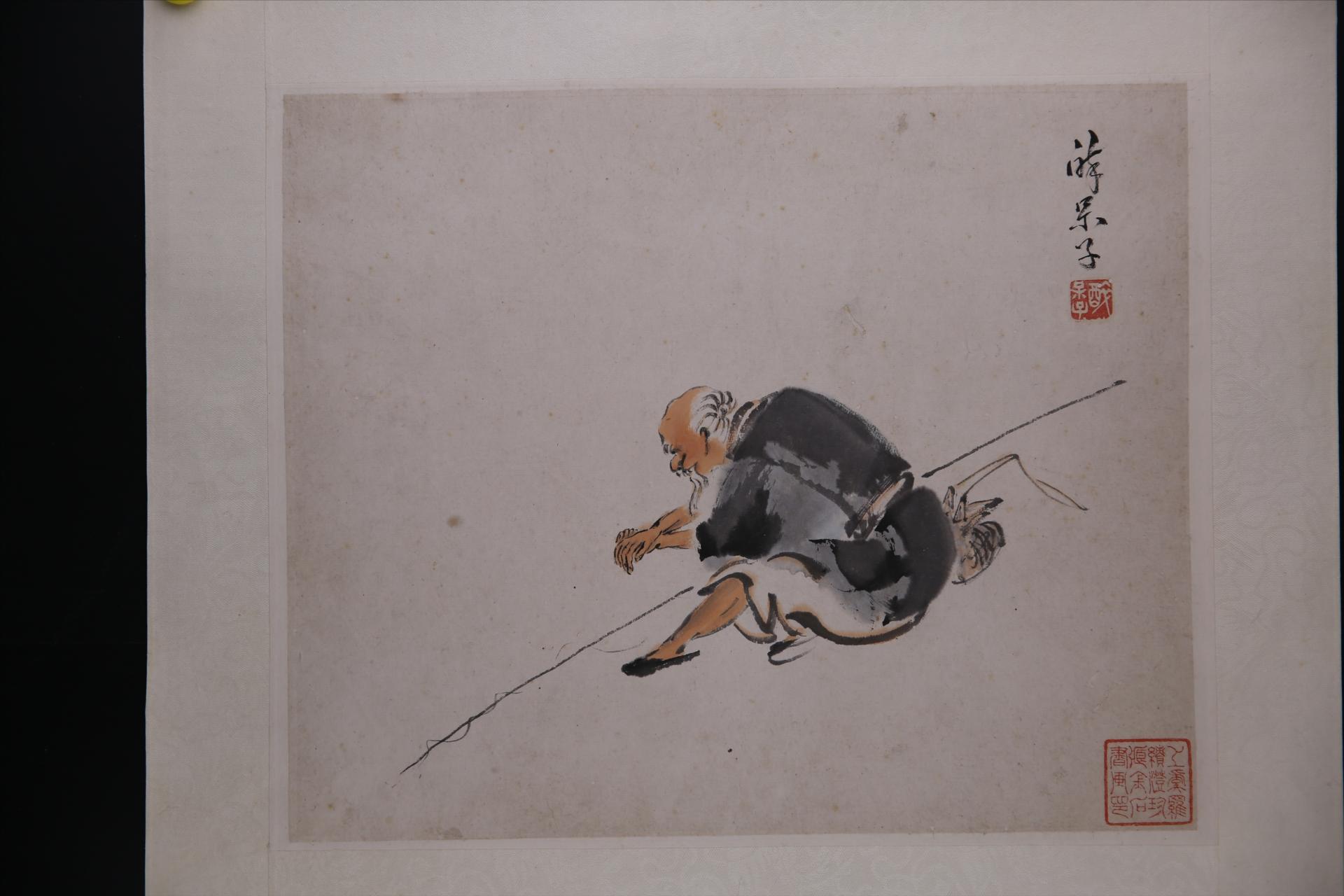 清醉呆子设色人物画册页