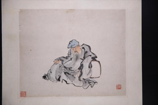 清醉呆子设色人物画册页