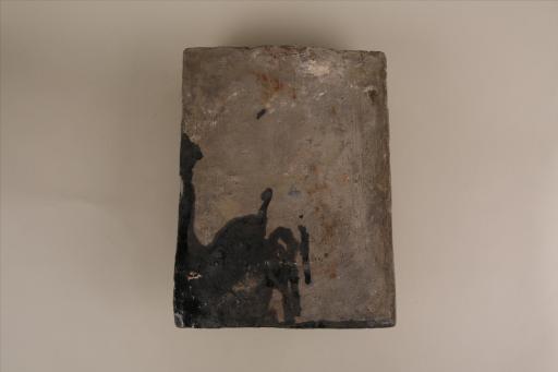 明长方形浮雕禅定印坐佛像泥质灰陶墓砖