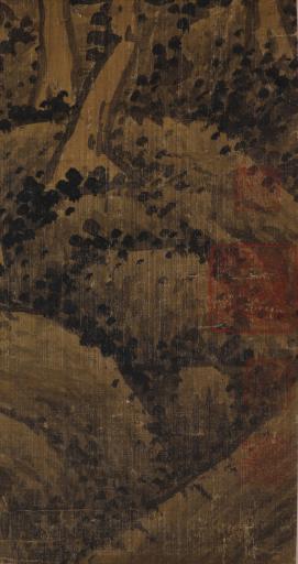 清龚贤绢本水墨秋水垂钓图轴
