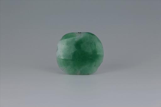 中华民国扁体圆形翠绿色玉牌饰