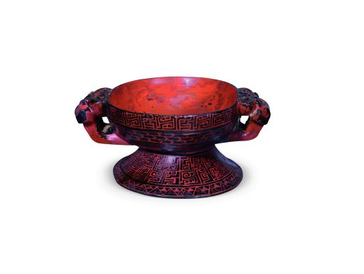 春秋时期变形蟠虺纹漆木簋