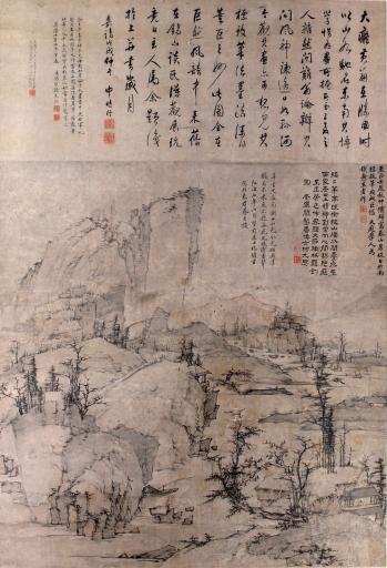 仿元至正壬辰年黄公望疏林罢钓图轴