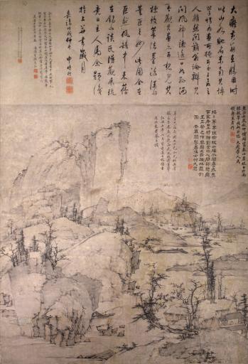 仿元至正壬辰年黄公望疏林罢钓图轴