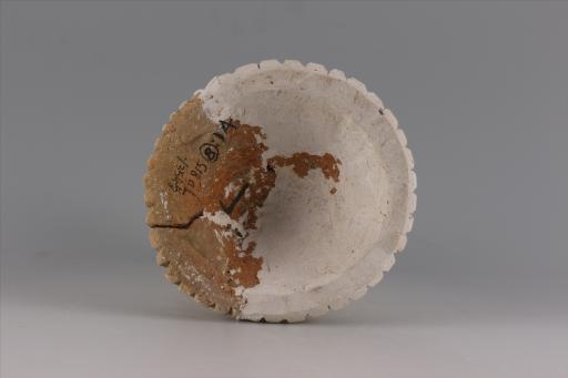 新石器时代大溪文化弧顶戳印纹红陶支座