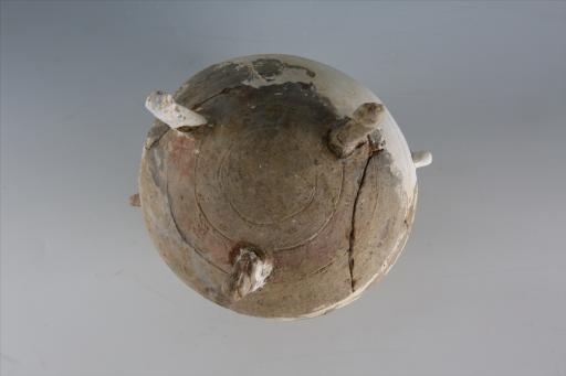 周扁圆形禽类纽足对称环纽泥质褐陶敦