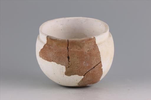 新石器时代大溪文化直口鼓腹圜底绳纹夹砂红陶罐