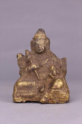 清黄铜黄财宝天王