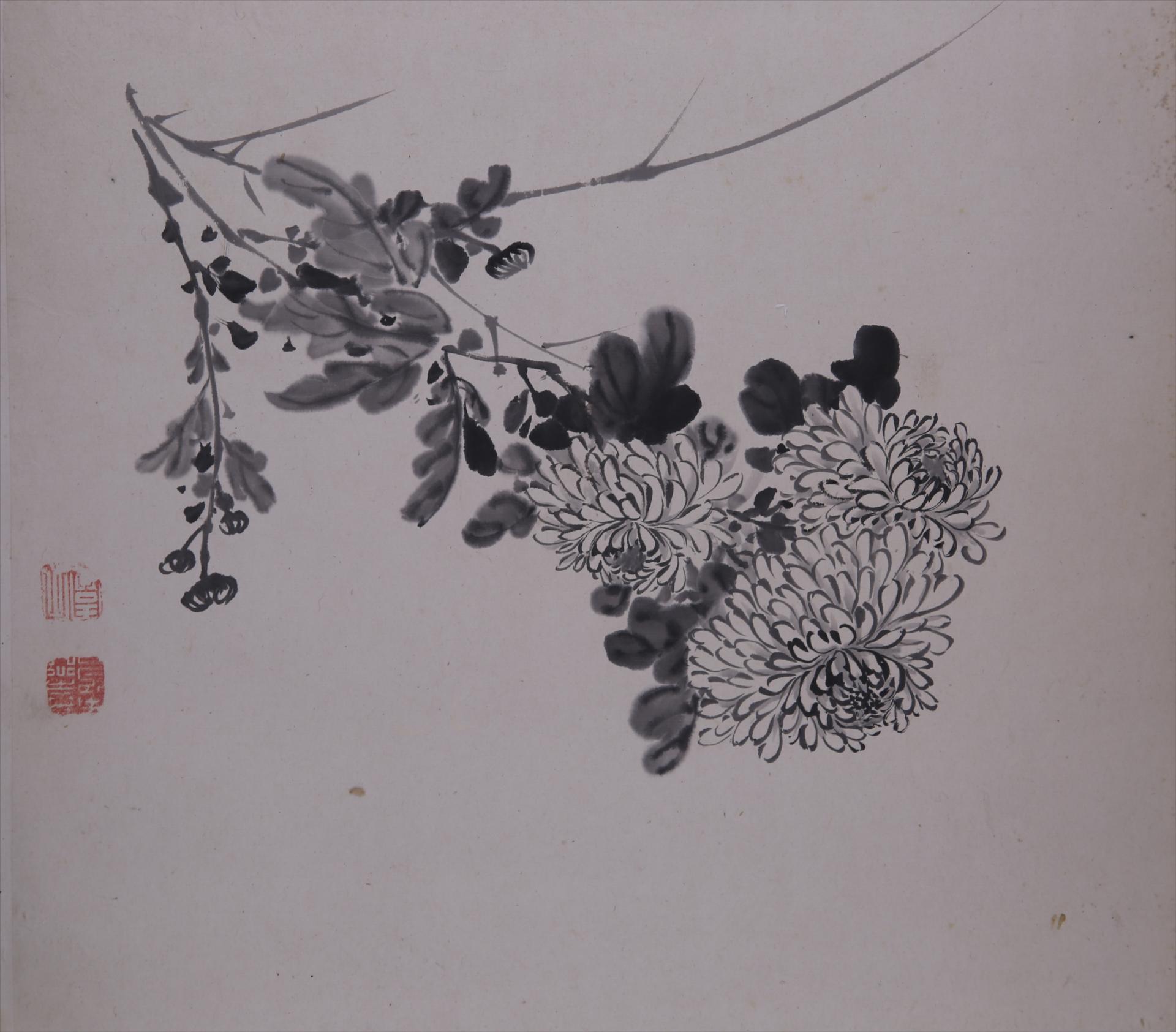 清叶道本水墨梅兰竹菊图册页