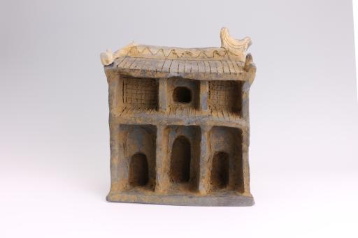 明硬山顶夹砂灰陶楼