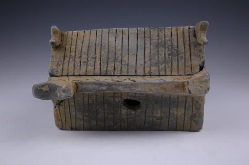 明硬山顶夹砂灰陶楼