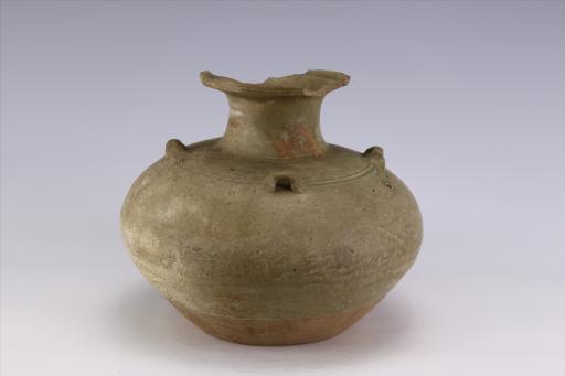 西晋盘口四系青釉瓷罐