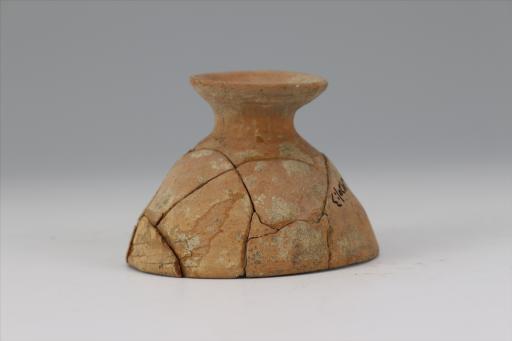 新石器时代屈家岭文化喇叭形钮泥质红陶器盖