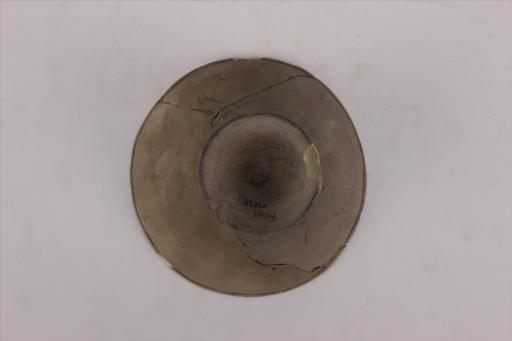 新石器时代大溪文化喇叭形钮凹弦纹黑陶盖