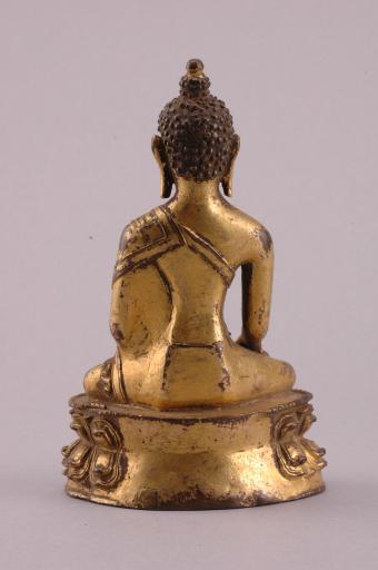 明红铜鎏金释迦牟尼佛