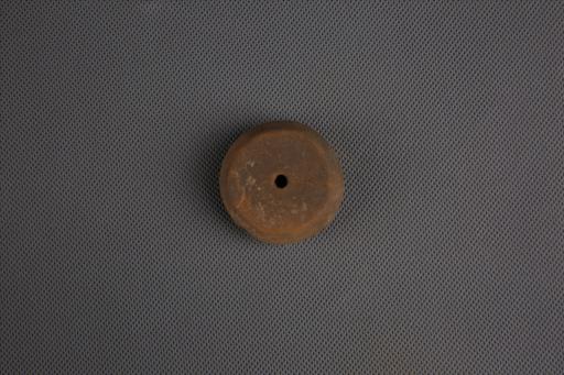 新石器时代屈家岭文化算珠形中穿夹砂黄褐陶纺轮
