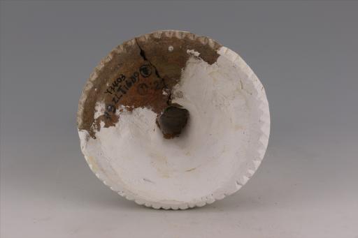 新石器时代大溪文化弧顶戳印指压纹红陶支座