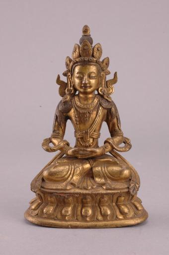 清黄铜鎏金无量寿佛